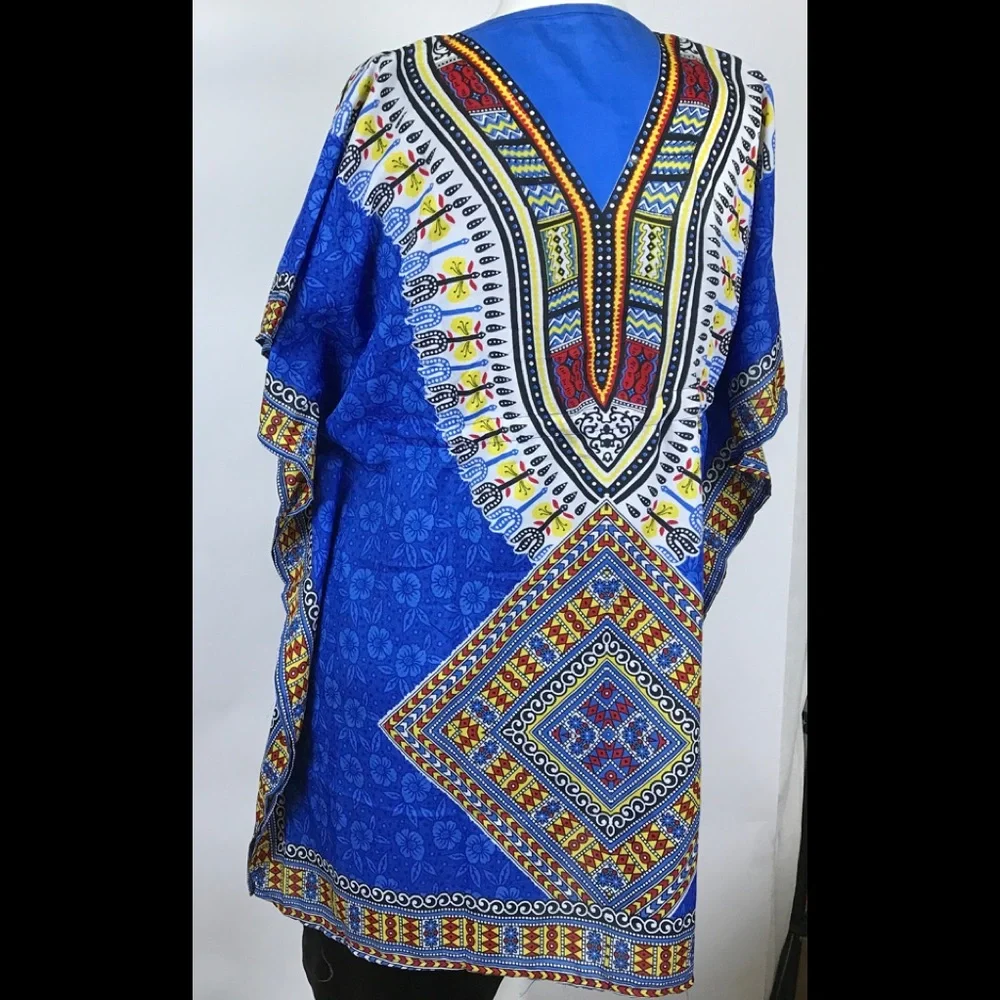 Blue Tribal Cover Up Multi Color No‎ Size Tag.
